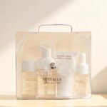 Heveblue – Salmon Caring Centella Special Travel Kit Bag – Travel Set Cleansing Foam 30 ml + Toner 25 ml + Ampoule 13 ml + Cream 20 ml